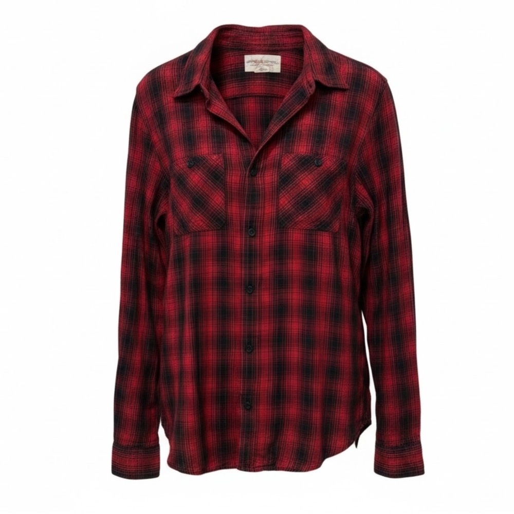Denim & Supply Ralph Lauren red/black button down, large